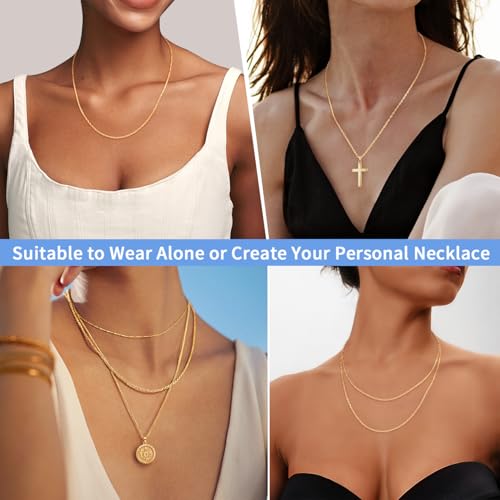 Jewlpire Italian 1.35mm Rope Chains 925 Sterling Silver Chain Necklace for Women, 14K Plated Gold Chain for Women, Sturdy Women's Chains Necklace 16 18 20 22 24 26 Inch4