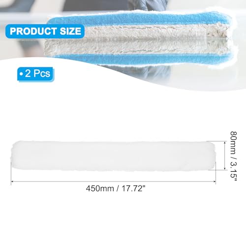 Image of MECCANIXITY Microfiber Scrubber Replacement Head 17.72 Inch for Window Glass Marble Wall Home Bathroom, Yellow /White Pack of 2