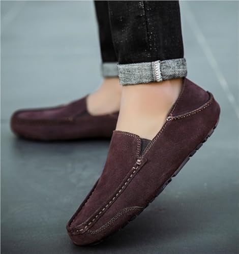 Mens Loafers Slip On Suede Driving Shoes Lightweight Flexible Anti Slip Sole Classic Stitched Casual Shoes4