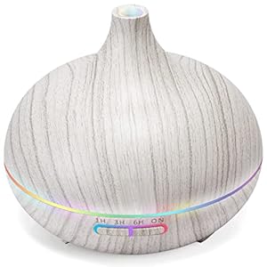 550ML White Aroma diffusers for Essential Oil Large Room,Essential Oils Aromatherapy Diffuser Cool Mist humidifier with Ambient Light & 3 Timer,Waterless Auto Off Diffuser Vaporizers for Home Kids