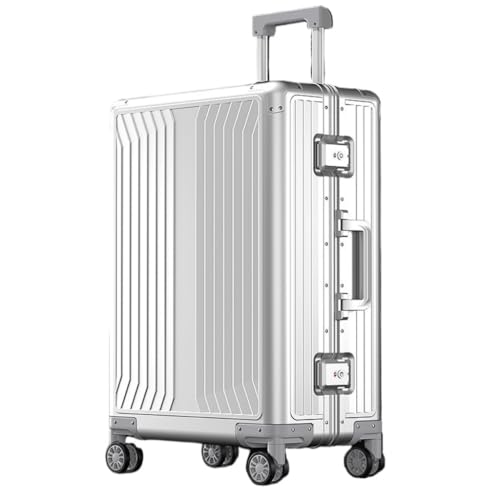 Suitcase Aluminum-magnesium Alloy Suitcase, Boarding Suitcase, Aluminum Alloy Trolley Case, Business Suitcase Suitcase Tags(Silver,28)