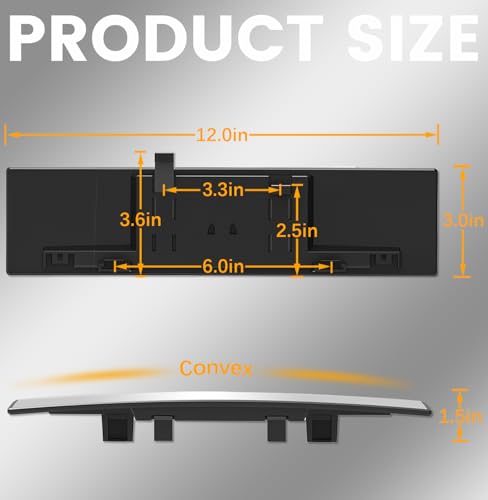HmmtyRack Rear View Mirror, Chrome Coat Anti-glare Panoramic Wide Angle Rearview Mirror Interior Clip-on Universal 12 Inch Convex Car Mirrors for Car SUV Trucks to Reduce Blind Spot 2 Pack by HmmtyRack - Image 7
