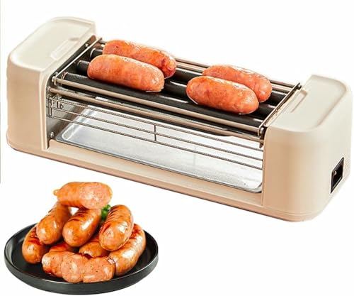 YGHBFRSZ Máquina cocinar Parrilla Rodillo Perritos Calientes, Mini máquina Hacer Perritos Calientes Salchichas a la Parrilla el hogar de 500 W, máquina Rodillo Perritos Calientes Salchichas Desayuno