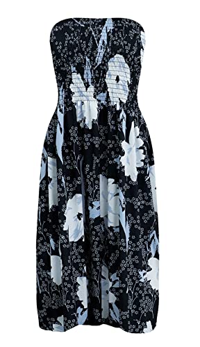 Image of Zyyfly Strapless Dress for Women Summer Beach Boho Smocked Tube Top Dress