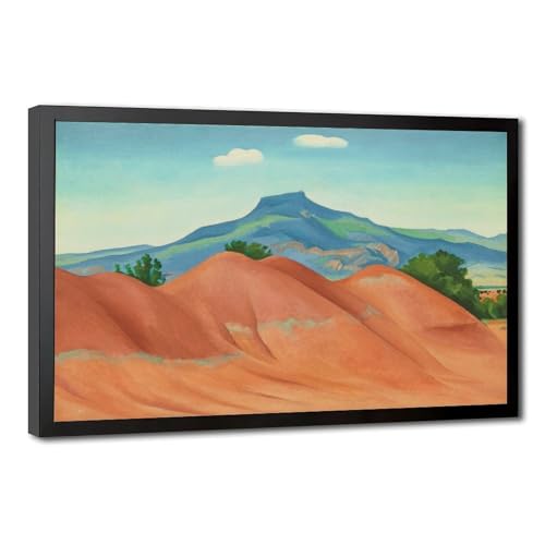 Impression sur toile Red Hills Georgia O'keeffe avec cadre suspendu de haute qualité