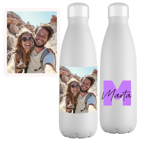 Botella Personalizada con Foto y Nombre - Térmica de Acero Inoxidable - 700 ml - Regalo Original para Niños