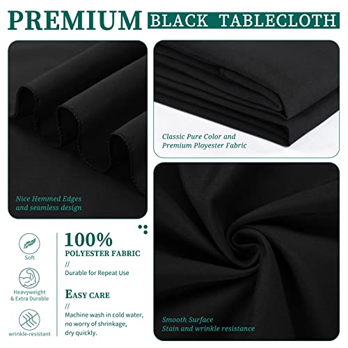 4 Pack Black Tablecloth 60 X 126 Inch, Rectangle Tablecloth For 8 Foot Table, Stain And Wrinkle Resistant Washable Polyester Table Cloth Cover For Wedding Dining Table Buffet Parties And Camping #TOP3