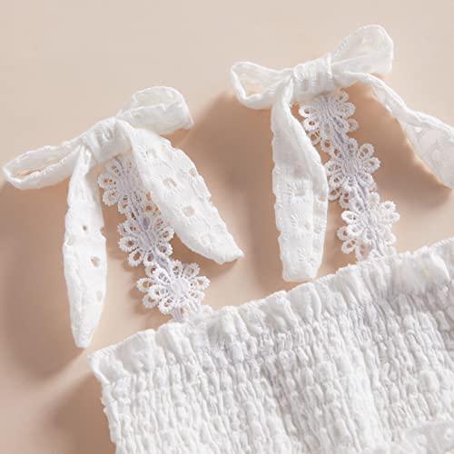 Fiomva FT70226FGI0GIQXLJD1 Newborn Baby Girl Lace Romper Onesie Dresses Sleeveless Halter Frill Onepiece Jumpsuit thumb #4