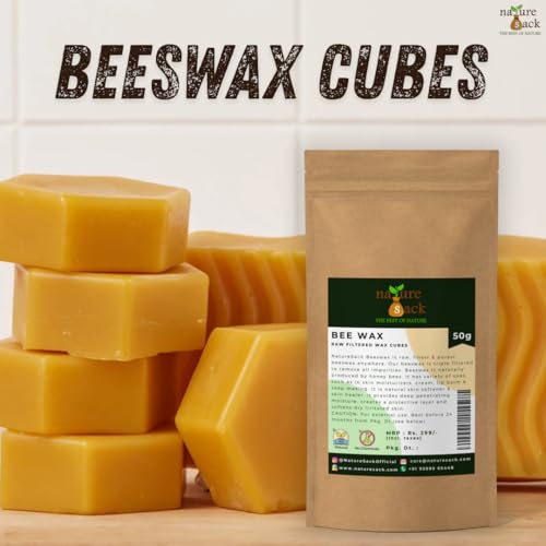 Image of NatureSack Beeswax Cubes 100g Raw Unrefined Natural Yellow Bees Wax for DIY Lip Balm Candle Making Cream Lotion Body Butter Cosmetic Use