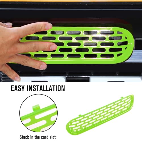 Image of Jimen Compatible with Ford Bronco 2021-2023, 6PCS Front Grille Inserts Mesh Grill Cover Exterior Trim Accessories (Green)
