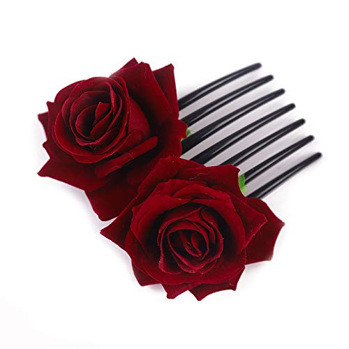 Peine flamenco rojo oscuro Big Comb de alta costura para novias Kercisbeauty