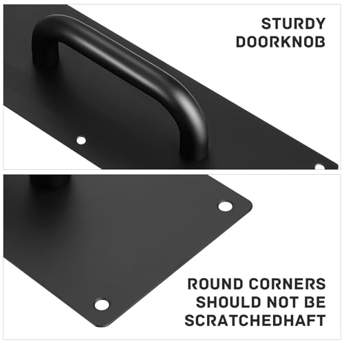 Poignée de porte coulissante inox 304 noire plaque poussée tirage pour issue de secours - 4