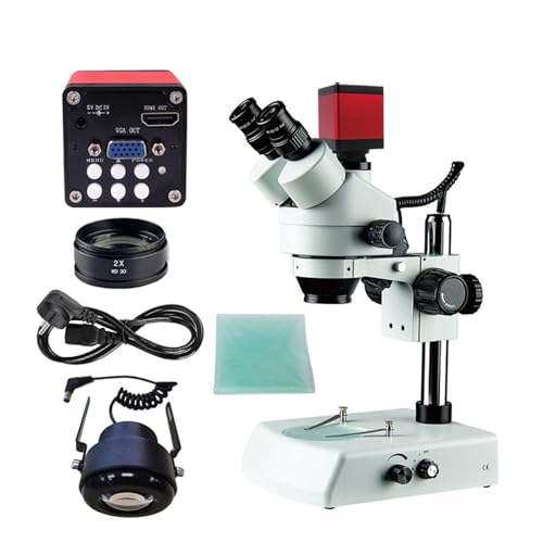 OUTFYT Laboratorio Industrial 7x-90x SIMUL-Focal TRINOCULAR MICROSCUPE Zoom Microscopio estéreo Cabezal 3 8MP 48MP 16MP 13MP HDMI VGA USB Cámara 4k,PrecisióN Y Comodidad(13MP HDMI VGA B2 2)