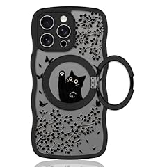 Black Cat & Floral - Wave Edge