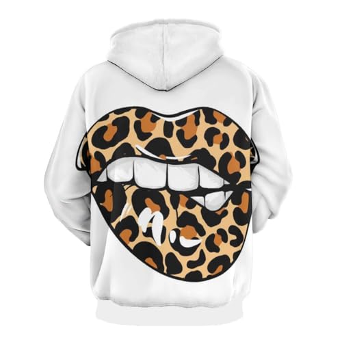 Sweat à capuche léopard UMENG pull unisexe à manches longues taille S