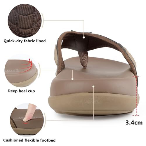 Men's Heavy Duty Soft Summer Beach Sandals Sport Cushion Flip Flops – Arch Support & Comfort Casual Thong Slip On Indoor Outdoor | Durable Non-Slip Sole4