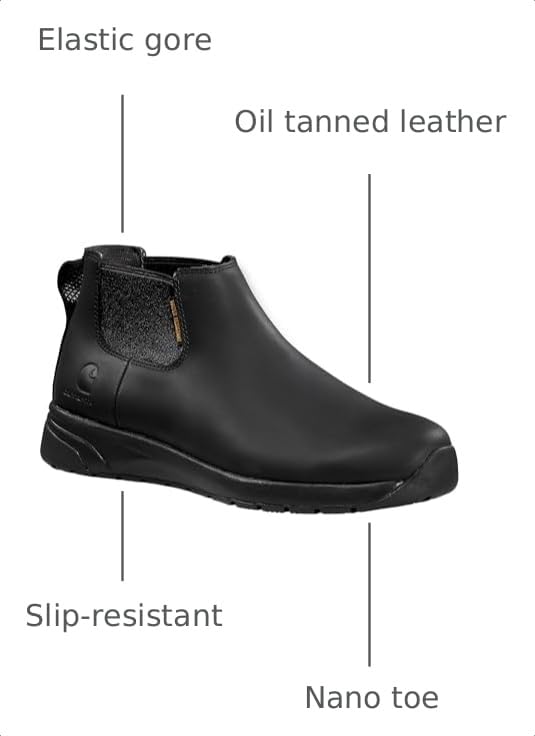 Carhartt Men's Force 4" Water Resistant Romeo Nano Toe Work Boot, Black - 8 W - image 3