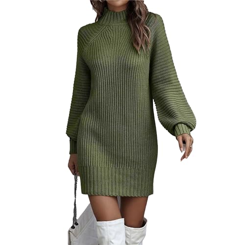 Robe en tricot côtelé mi-longue pour éviter le froid au bureau