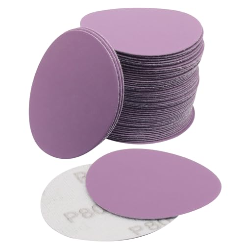 Zorveiio 50 Pcs 3 Inch 800 Grit Wet Dry Sandpaper, Sanding Disc Hook and Loop Aluminum Oxide Sand Paper for Metal/Wood/Auto