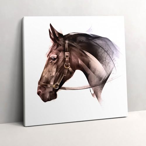 Image imprimée sur toile pour mur vide - Peinture murale cheval 60x60