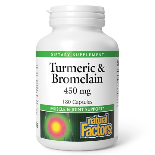Natural Factors, Turmeric & Bromelain 450 mg, Muscle and Joint