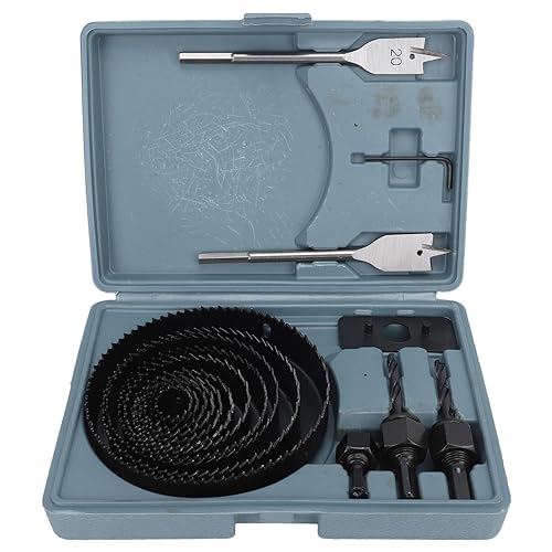 Hole Saw Set: 18PCS Set Hole Set Carbon Steel Multifunctional Efficient Hole Saw Drill Bit Kit for Plasterboards with Storage Box