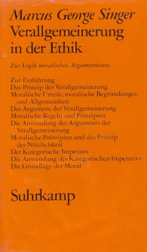 Verallgemeinerung in der Ethik: Zur Logik moralischen Argumentierens