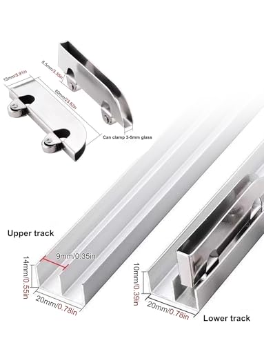 Rieles para puertas corredizas de vitrinas que evitan atascos 2