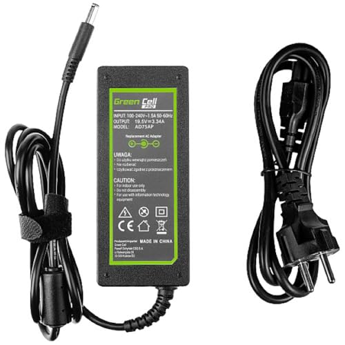 Green Cell Alimentatore per Dell Inspiron 15 3543 3558 3559 5552 5558 5559 5568 17 5758 5759 Caricatore per Laptop con Cavo di Alimentazione Incluso (19V 3.42A 65W)