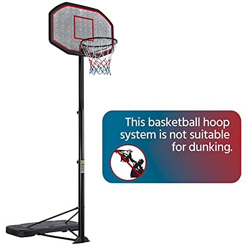 Yaheetech 7-10Ft Basketball Hoop System Portable Removeable Basketball Hoop & Goals Outdoor/Indoor Adjustable Height Basketball Set For Youth/Adults W/Wheels,43 Inch Backboard #TOP5