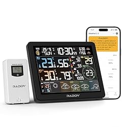 Raddy N80 Estación meteorwifi WiFi con aplicación ...: Conectividad de aplicación sin esfuerzo: conectar al "aire. Aplicación ai" a través de Wi-Fi para una fácil configuración y control. Vea datos en tiempo real de todos los canales, edite los nombres de los canales, ajuste las unidades, retroiluminació...