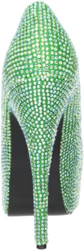 Pleaser Women's Teeze 06R GNSA Platform Pump,Green Satin/Irid Rose,6 M US3