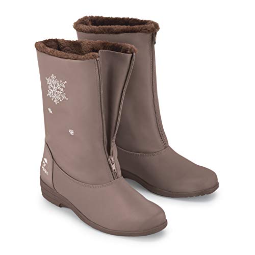 Collections Etc Totes Snowflake Wide Width Winter Boots with Zip Front