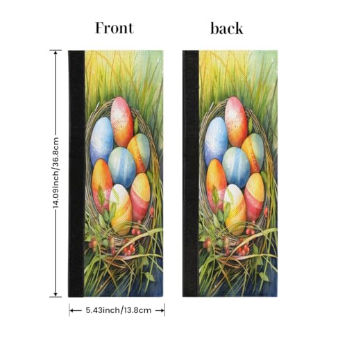Image of Pardick Refrigerator Door Handle Covers Set of 2 Easter Colorful Egg Grass Washable Fridge Dishwasher Mocrowave Oven Door Decor Protector Handle Cover Keep Your Kitchen Appliance Clean