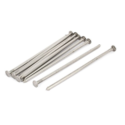 Aexit 6 Inch fastener Length 304 Stainless Steel Cement Wood Sliding Nail Silver Tone 10pcs Model:90as32qo66