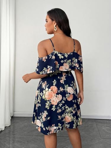 Image of Plus Size Summer Dresses for Women Casual Short Sleeves A Line Midi Dress