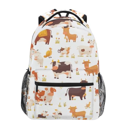 Sac scolaire vache à lait dessin animé fini les cahiers pliés
