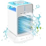 Air Cooler Fan, 3 Wind Speeds,3 Spray Modes Personal Air Cooler Fan 2/4 H Timer,120° Oscillating House Aircon for Office Home Dorm Etc