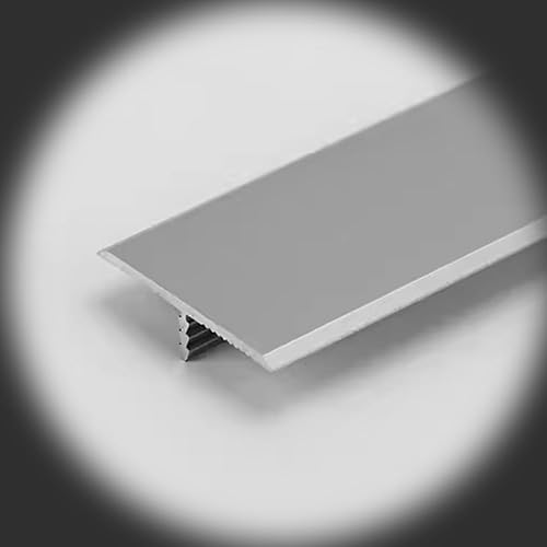 EMISOO Tiras de transición de piso a baldosas de 45 pulgadas, tira de umbral de moldura en T, tiras de cubierta de transición de suelo de aluminio,