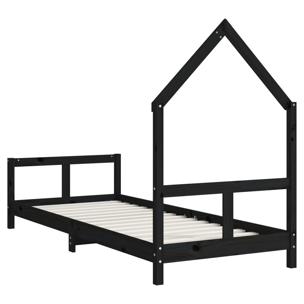 Lettino per bambini in legno di pino massiccio, 80 x 200 cm, con robusta rete a doghe, lettino per bambini per bambini piccoli, lettino sicuro e lettino per bambini per giochi creativi