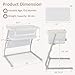 INFANS Over Bed Bassinet for Baby, Bedside Sleeper with Lowering Wall for Easy Access, Safe Close Sleeping, Adjustable Height, Storage, Newborn Infant Girls Boys (White)
