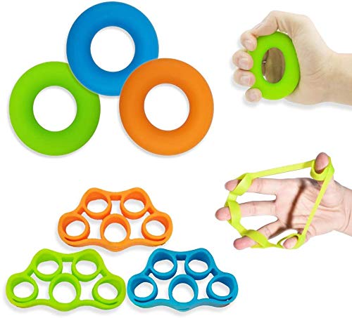Fortalecedor de preensão de mão, exercitador de dedo, treinador de força de preensão (6 PCS), novo m
