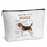 heiyihe Beagle Lover Gift Anatomy Of A Beagle Makeup Bag Dog Lover Gifts Birthday Christmas Graduation Gifts for Animal Lover Dog Lover Woman Girl Mom Daughter Travel Bag-A03
