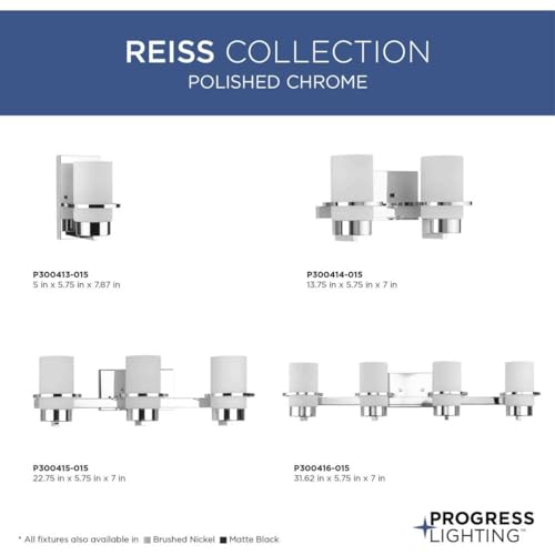 Progress Lighting Reiss - 4 Light Bath Vanity in Modern Style-7 Inches Tall and 5.75 Inches Wide-Polished Chrome Finish by Progress Lighting - Used condition - Image 9