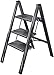 FYLZW Scale, Step Ladder a 3 Gradini Pieghevole in Alluminio in Lega Di Aringa a Spina Portatile Scala Portatile Sgabello da Arrampicata Multifunzionale per Hohold & Ufficio & Cucina/3-Step Ladder