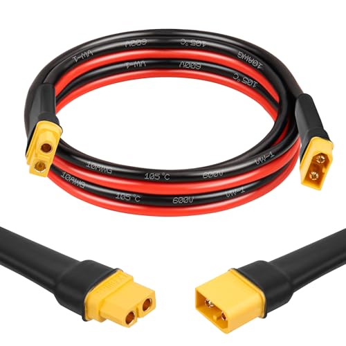 Cable XT60 macho a hembra de 10AWG extensión de 6FT para estación de energía solar