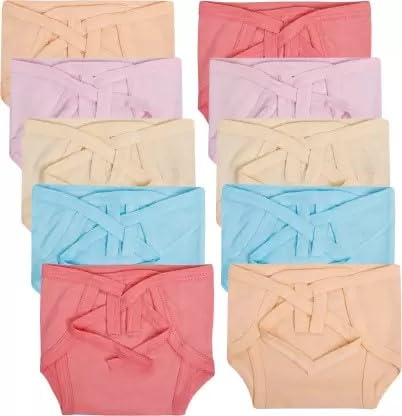 Baby's Cotton Cloth Diapers/Langot Washable and Reusable Nappies (Multicolour, 0-6 Months) Pack of 10 Pieces (NAP10) (Solid)-image-13