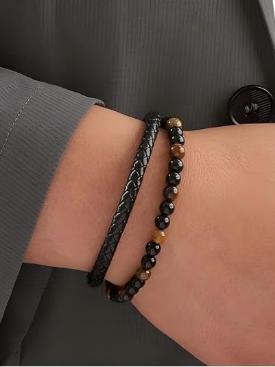 To My Son Bracelet from Mom/Dad Mother Son Bracelet Beads Love You Forever Engraved Bracelets Tiger Eye Protection Bracelets Sobriety Christmas Birthday Jewelry Gifts for Men - Image 3