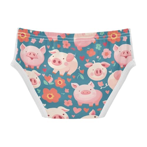Wusikd Cute Pink Pigs Boys' Underwear Cotton Colorful Hearts Boys Briefs Soft Toddler Underwear 2T2