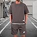hmbudp Mens 2 Piece Outfits Shorts Sets Waffle T-Shirts and Shorts Tracksuit Fashion Summer Casual Jogging Sweatpants Set